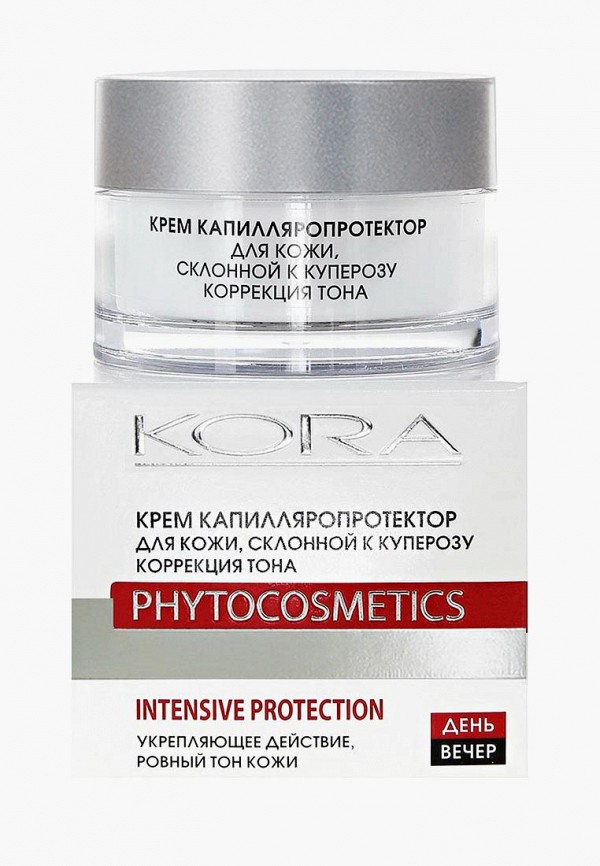 

Крем для лица Kora, Прозрачный, Капилляропротектор для кожи, склонной к куперозу. Коррекция тона 50мл