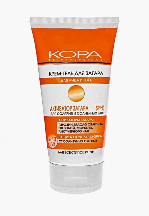 

Крем для тела Kora, Прозрачный, для загара SPF-10 150 мл