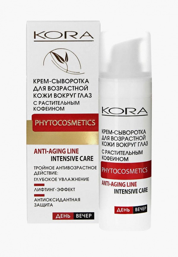 

Сыворотка для кожи вокруг глаз Kora, Прозрачный, для возрастной кожи. С растительным кофеином. 30мл