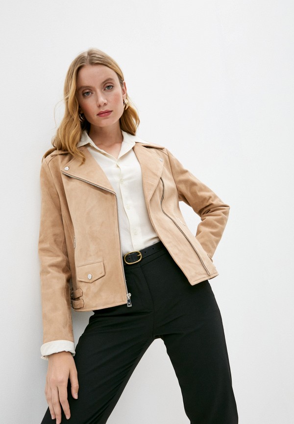 

Куртка кожаная Lauren Ralph Lauren, Бежевый