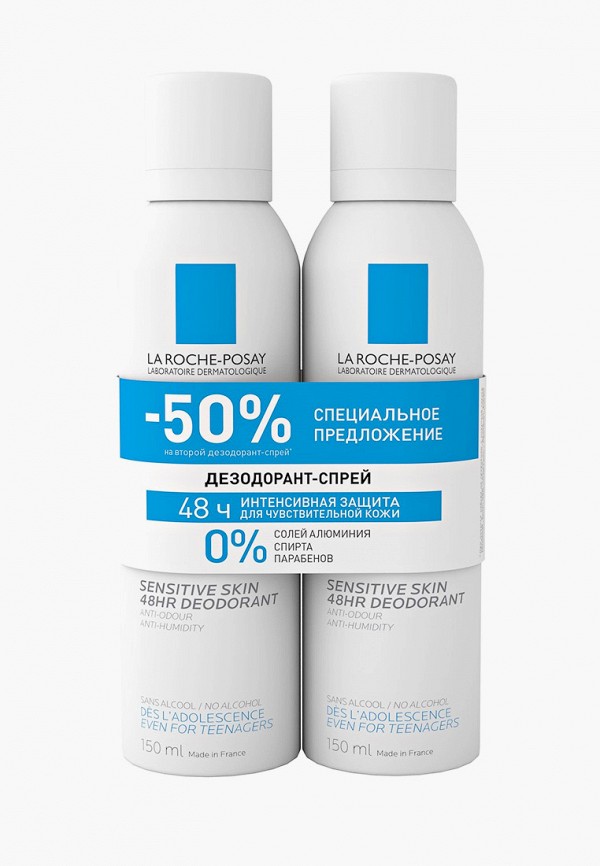 

Дезодорант La Roche-Posay, Прозрачный, аэрозоль, 48 часов защиты, 2х150 мл, -50% НА ВТОРОЙ ПРОДУКТ