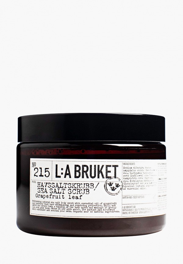 

Скраб для тела La Bruket, Прозрачный, 215 GRAPEFRUIT LEAF Havssaltskrubb 420 g