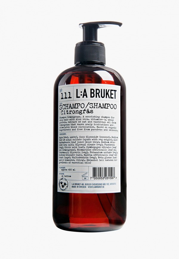 

Шампунь La Bruket, Коричневый, 111 CITRONGRAS 450 ml