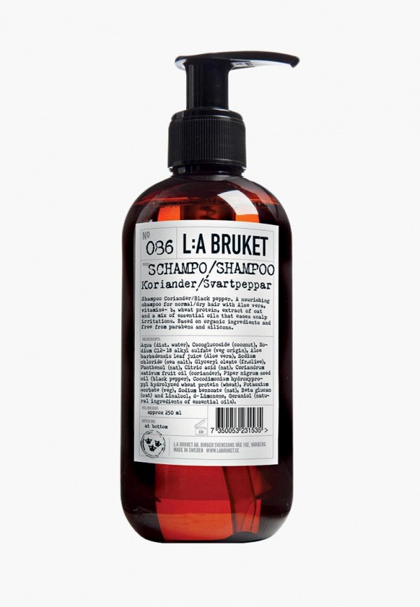 

Шампунь La Bruket, Прозрачный, 086 KORIANDER/SVARTPEPPAR 450 мл