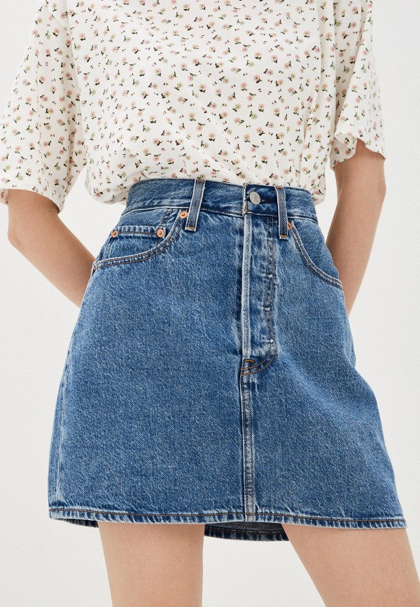 

Юбка джинсовая Levi's®, Синий, RIBCAGE SKIRT
