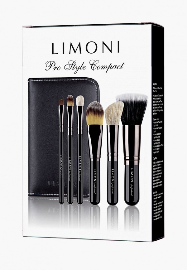 

Набор кистей для макияжа Limoni, Черный, Professional " PRO STYLE COMPACT "