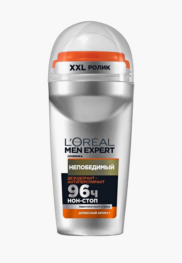 

Дезодорант L'Oreal Paris, Men Expert, роликовый антиперспирант "Непобедимый", 50 мл, Прозрачный