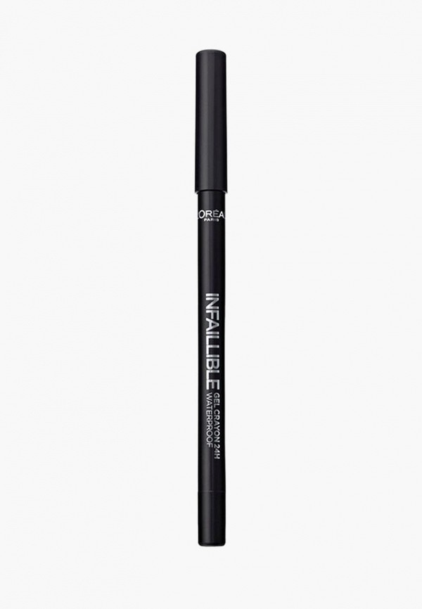 

Карандаш для глаз L'Oreal Paris, Черный, Стойкий гелевый карандаш для глаз "Infaillible", Оттенок 1, На черной стороне