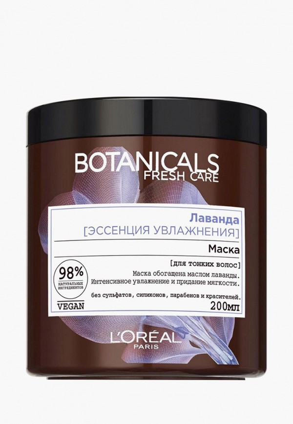 

Маска для волос L'Oreal Paris, Прозрачный, "Botanicals, Лаванда", для тонких волос, увлажняющая, 200 мл, без парабенов, силиконов и красителей