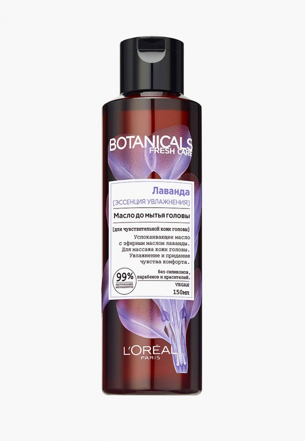 

Масло для волос L'Oreal Paris, Прозрачный, "Botanicals, Лаванда", для тонких волос, успокаивающее, 150 мл, без парабенов, силиконов и красителей
