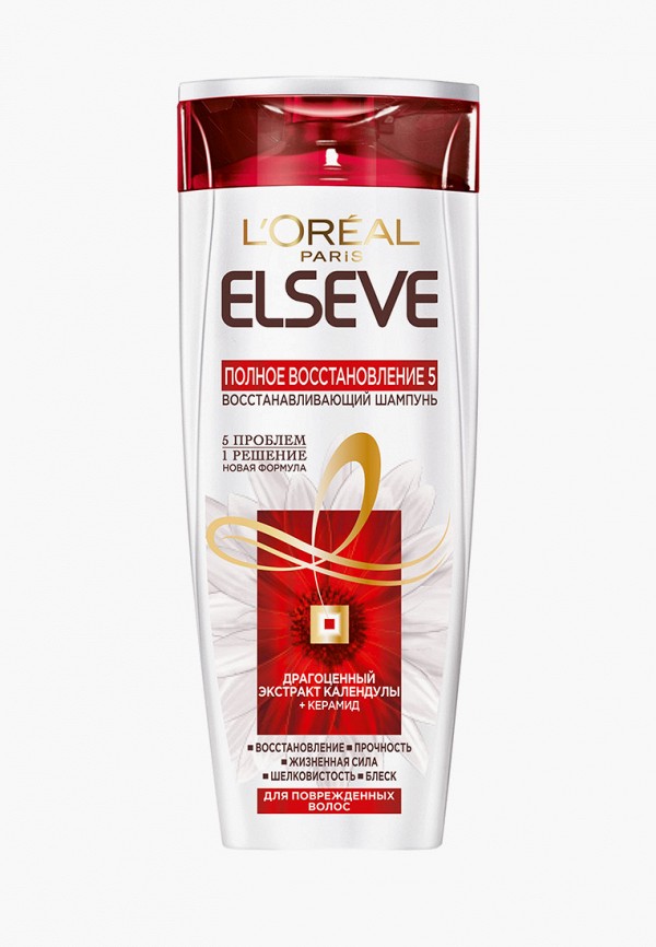 

Шампунь L'Oreal Paris, Прозрачный, Полное восстановление 5, для ослабленных или поврежденных волос, 400 мл