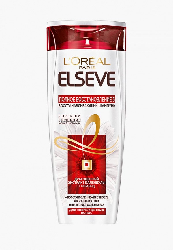 

Шампунь L'Oreal Paris, Прозрачный, Полное восстановление 5, для ослабленных или поврежденных волос, 400 мл