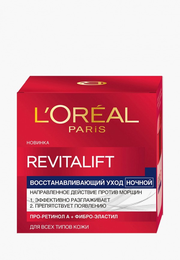 

Крем для лица L'Oreal Paris, Белый, "Ревиталифт" ночной,антивозрастной, 50 мл