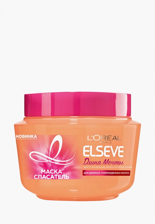 

Маска для волос L'Oreal Paris, Белый, Спасатель ", Длина Мечты", для длинных поврежденных волос, с кератином, 300 \мл