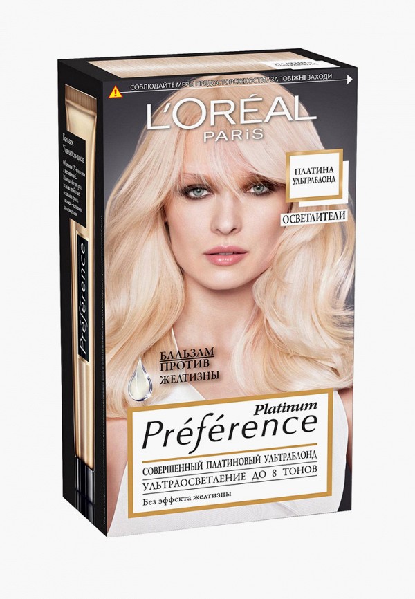 

Краска для волос L'Oreal Paris, Белый, "Preference, Платина Ультраблонд", 8 тонов осветления