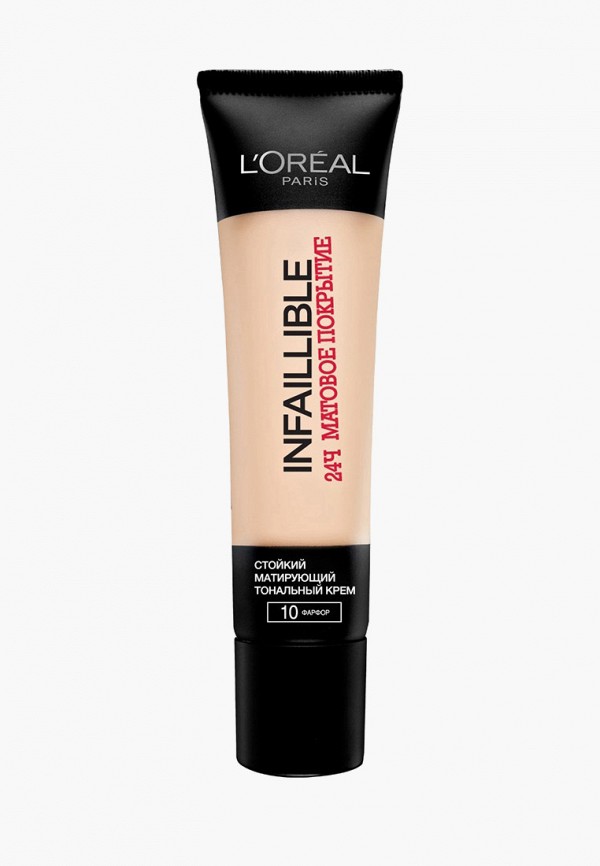 

Тональный крем L'Oreal Paris, Бежевый, Infaillible 24часа матовое покрытие, тон №10 Фарфор, 35 мл