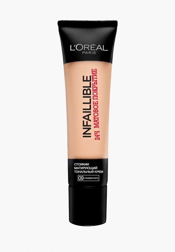 

Тональный крем L'Oreal Paris, Бежевый, Infaillible 24часа матовое покрытие, тон №09, Слоновая кость, 35 мл