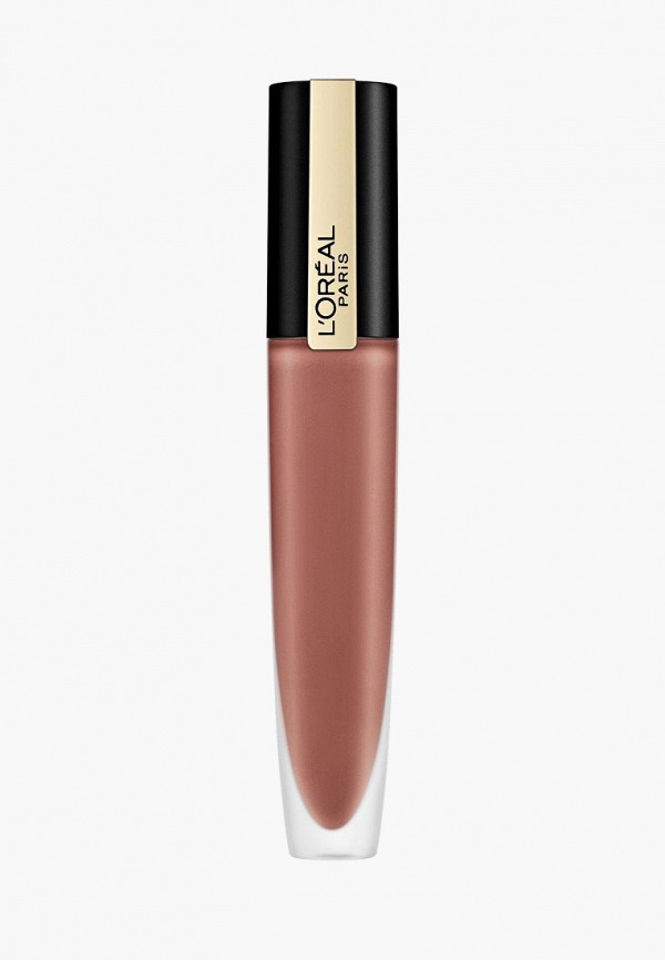 

Тинт для губ L'Oreal Paris, Бежевый, жидкий матовый Rouge Signature, с металлическим эффектом, оттенок 201, "Я мечтаю", розовый, 7 мл