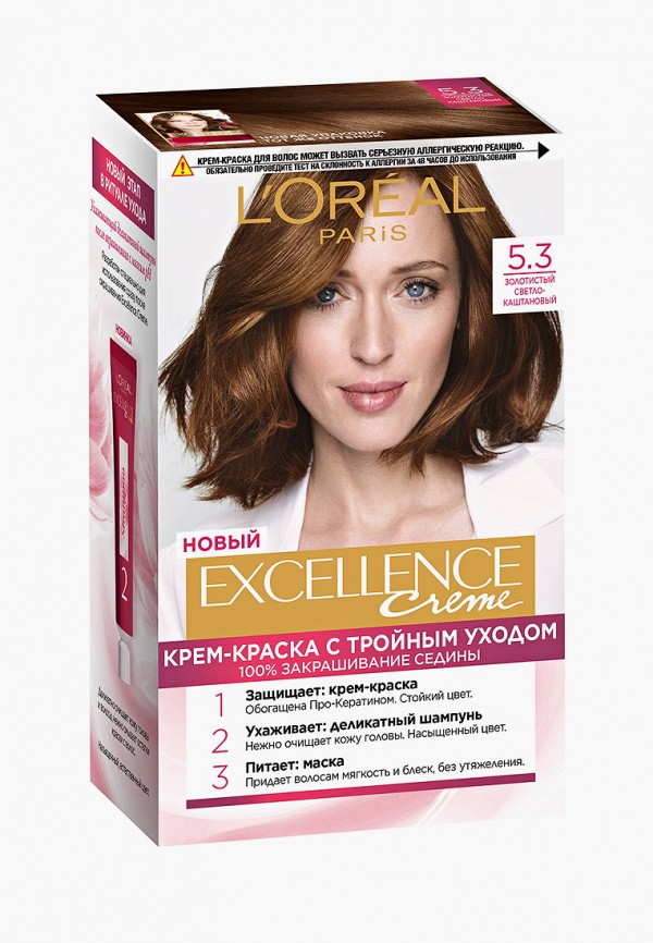 

Краска для волос L'Oreal Paris, Коричневый, "Excellence"