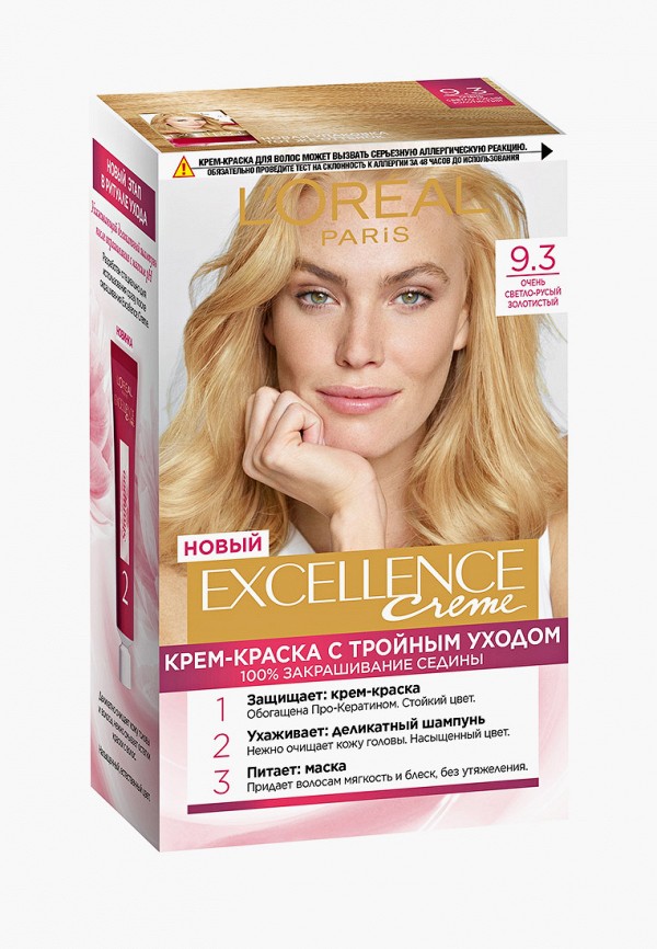 

Краска для волос L'Oreal Paris, Бежевый, "Excellence"