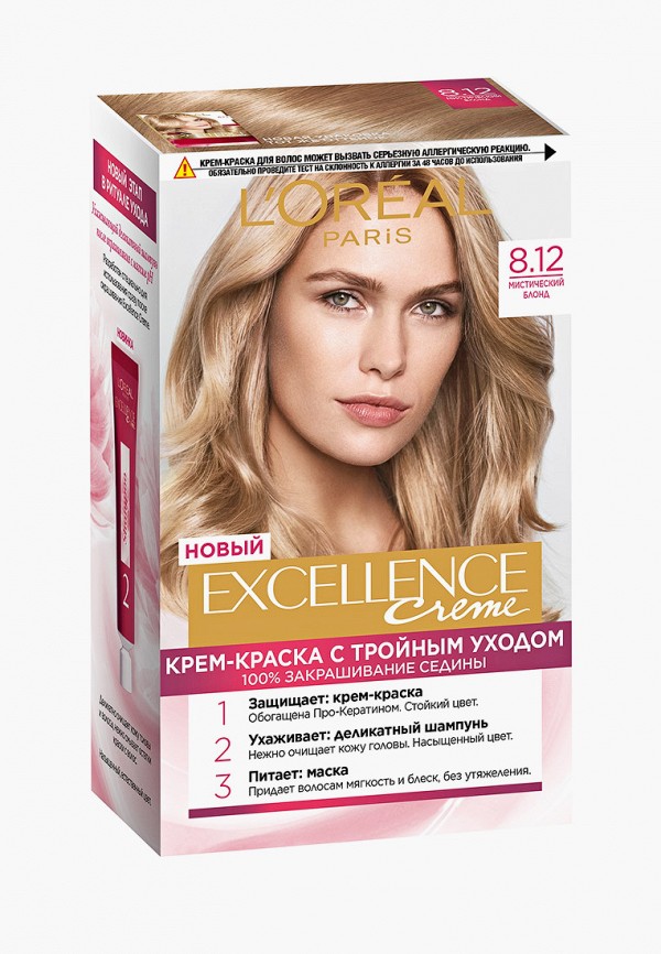 

Краска для волос L'Oreal Paris, Бежевый, "Excellence"