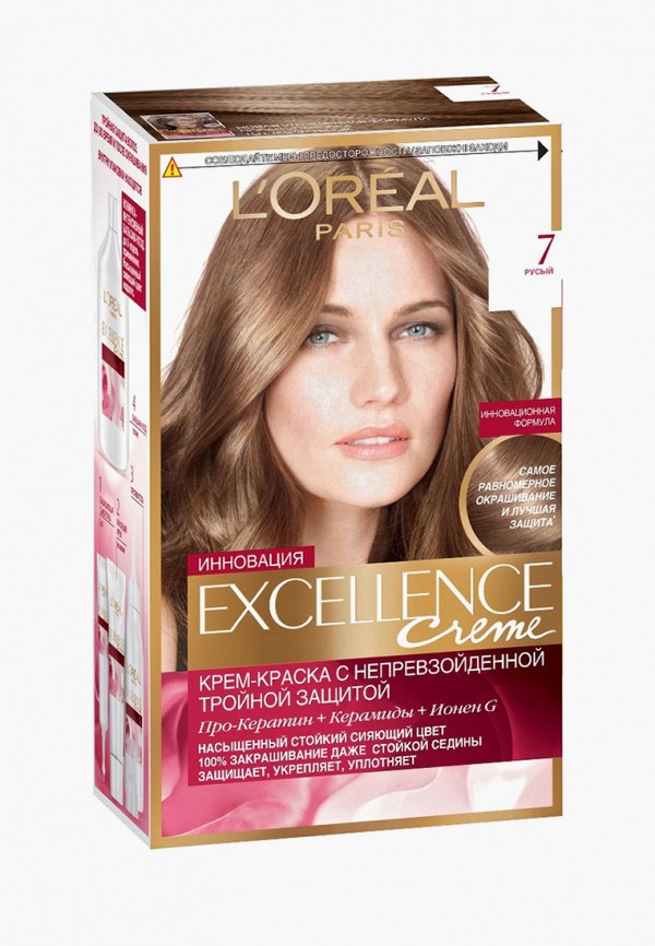 

Краска для волос L'Oreal Paris, "Excellence", оттенок 7, Русый