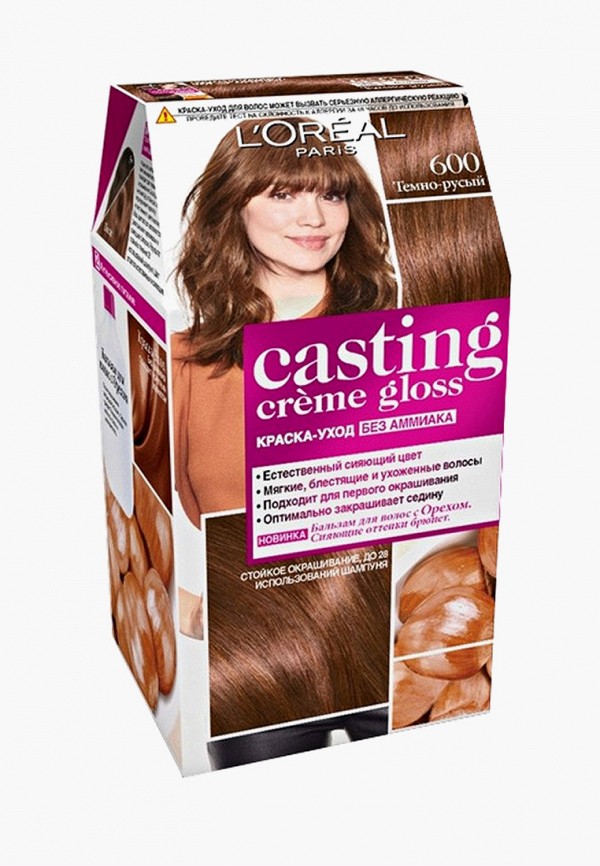 

Краска для волос L'Oreal Paris, "Casting Creme Gloss" без аммиака, оттенок 600, Темно-русый