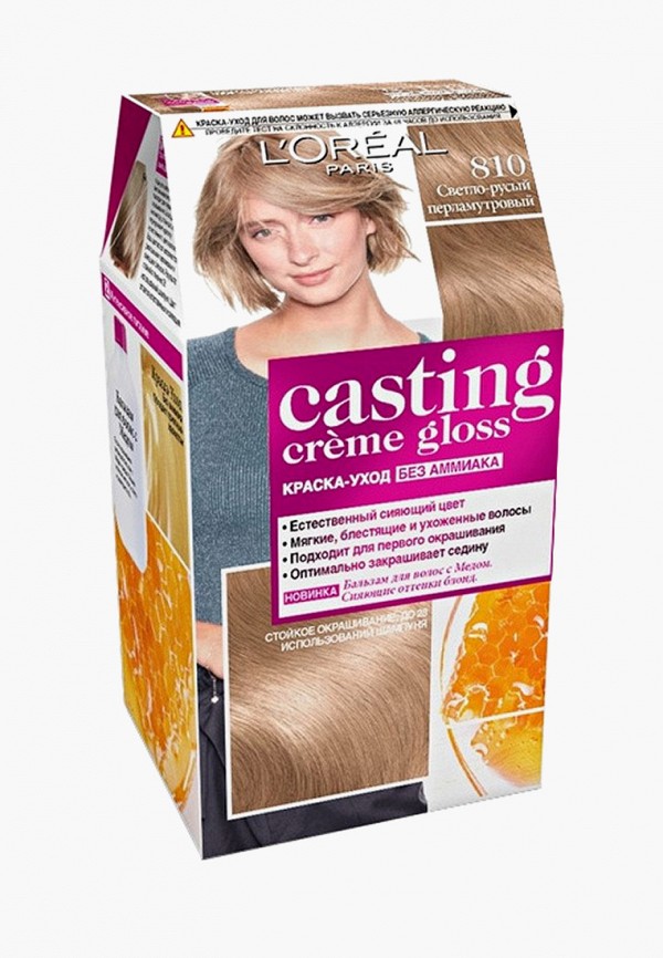

Краска для волос L'Oreal Paris, "Casting Creme Gloss" без аммиака, оттенок 810, Перламутровый русый