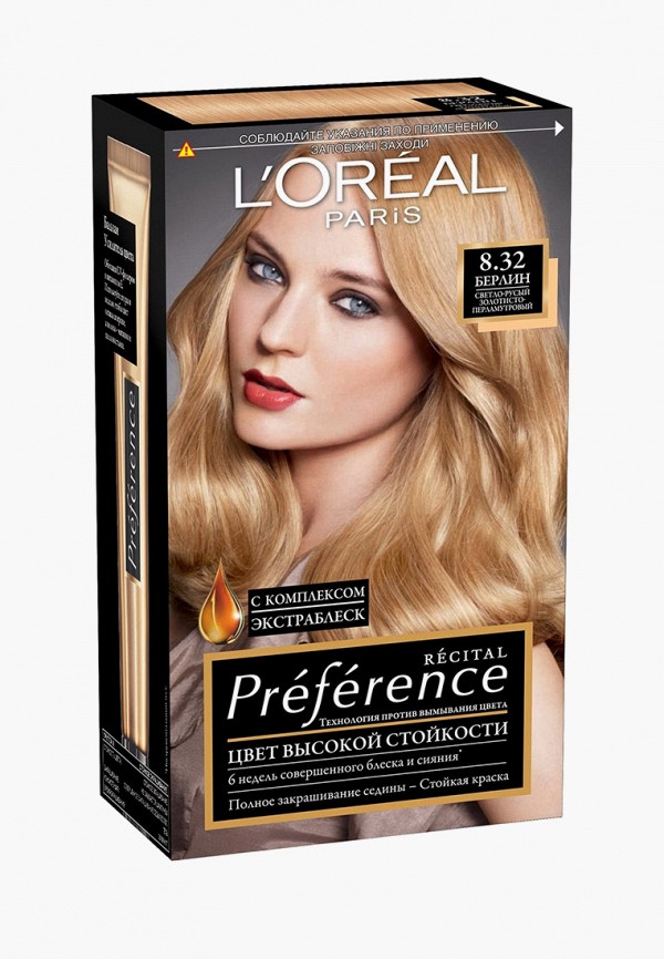 

Краска для волос L'Oreal Paris, "Preference", оттенок 8.32, Берлин, Прозрачный