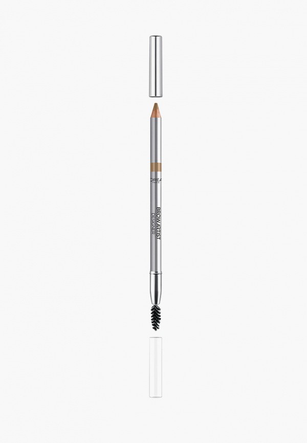 

Карандаш для бровей L'Oreal Paris, Коричневый, "Brow Artist Designer", оттенок 301, светло-коричневый, для блондинок, 5 г
