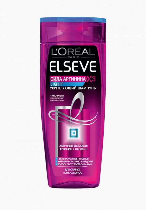 

Шампунь L'Oreal Paris, Эльсев, Сила Аргинина Лайт, укрепляющий, для слабых, тонких волос, 400 мл
