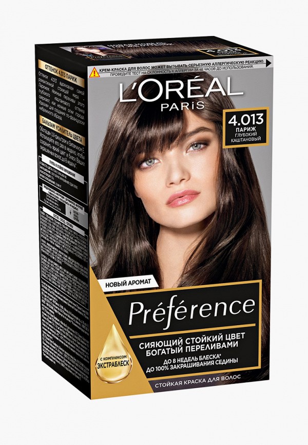 

Краска для волос L'Oreal Paris, "Preference", оттенок 4.01, Париж