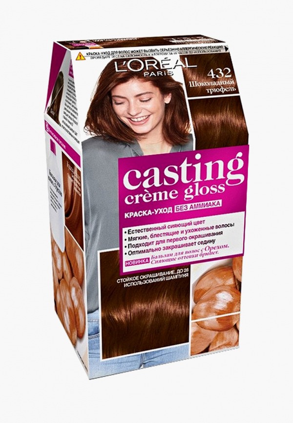 

Краска для волос L'Oreal Paris, "Casting Creme Gloss" без аммиака, оттенок 432, Шоколадный трюфель