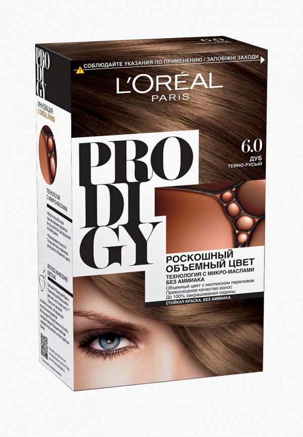

Краска для волос L'Oreal Paris, "Prodigy" без аммиака, оттенок 6., Дуб, Коричневый