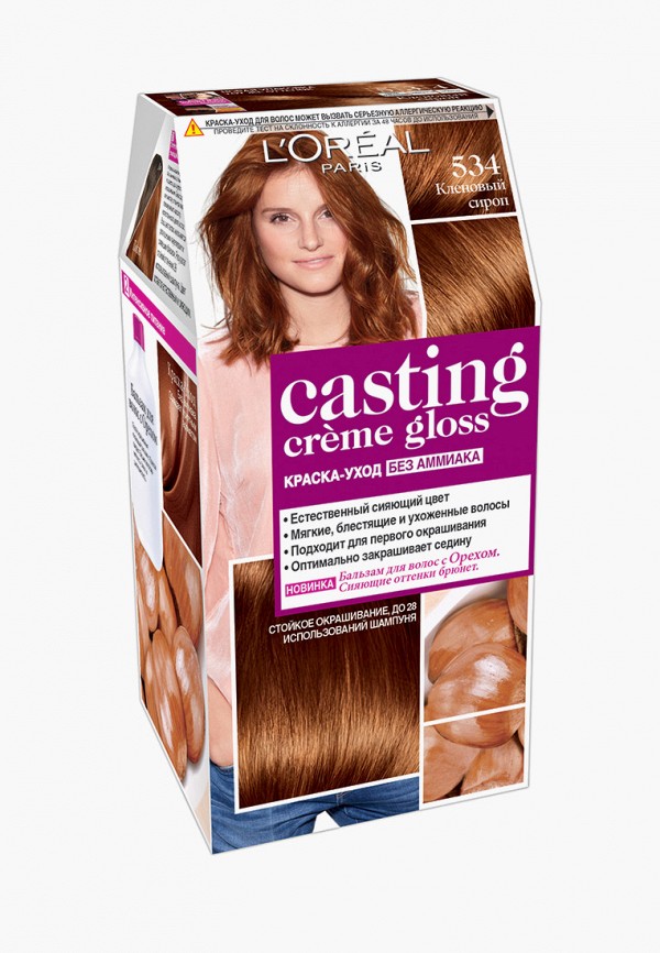 

Краска для волос L'Oreal Paris, "Casting Creme Gloss" без аммиака, оттенок 534, Кленовый сироп