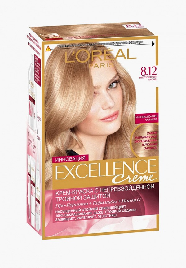 

Краска для волос L'Oreal Paris, "Excellence", оттенок 8.12, Мистический блонд