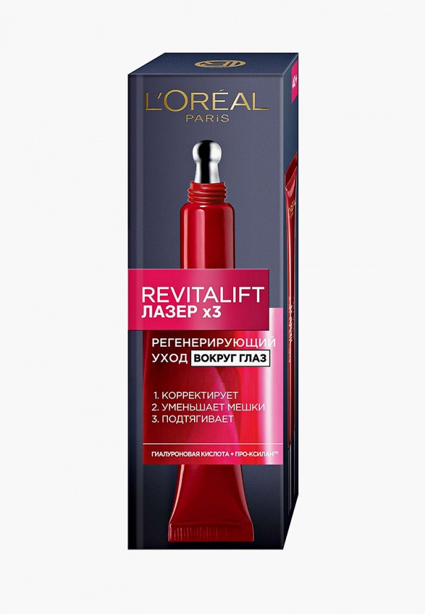 

Крем для кожи вокруг глаз L'Oreal Paris, Прозрачный, Ревиталифт Лазер вокруг глаз, 15мл деп.