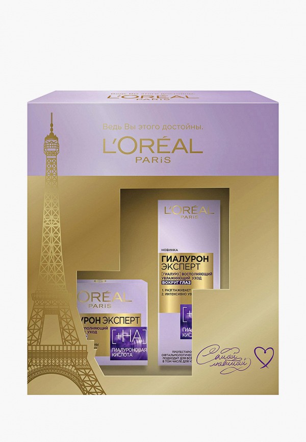 

Набор для ухода за лицом L'Oreal Paris, Прозрачный, "Крем для лица Гиалурон Эксперт + крем для кожи вокруг глаз Гиалурон Эксперт", 75 мл