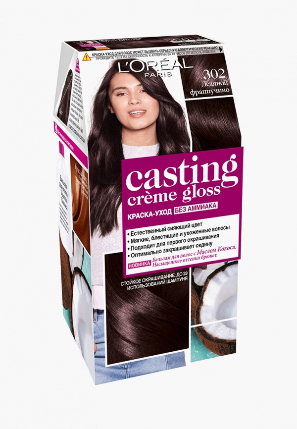 

Краска для волос L'Oreal Paris, "Casting Creme Gloss" без аммиака, оттенок 302, Ледяной фраппучино
