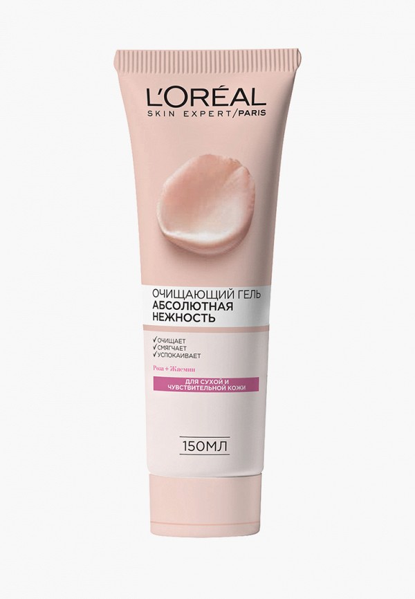 

Гель для умывания L'Oreal Paris, Очищающий "Абсолютная Нежность", для сухой и чувствительной кожи, 150 мл, с экстрактами Розы и Жасмина