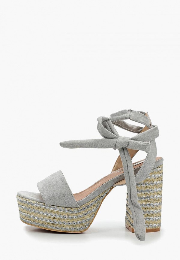 

Босоножки Lost Ink, Серый, BALI JUTE PLATFORM HEELED SANDAL