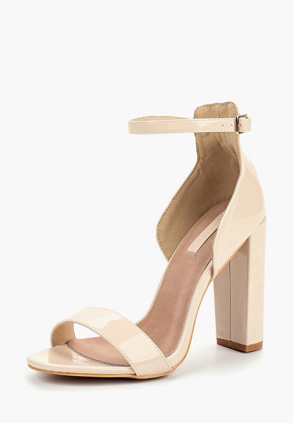

Босоножки LOST INK, LOW COUNTER BLOCK HEEL SANDAL, Бежевый