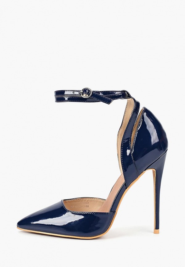 

Туфли LOST INK, MIXED TEXTURE ANKLE STRAP COURT, Синий