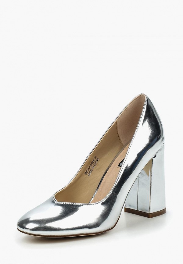 

Туфли LOST INK, FREDA FLARED BLOCK HEEL COURT, Серебряный
