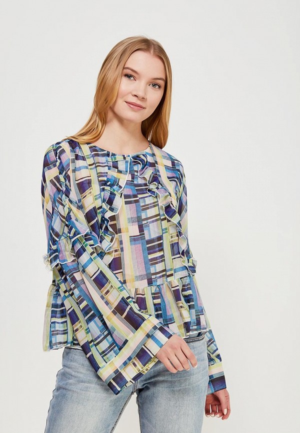 

Блуза Lost Ink, Разноцветный, PRINTED RUFFLE BLOUSE