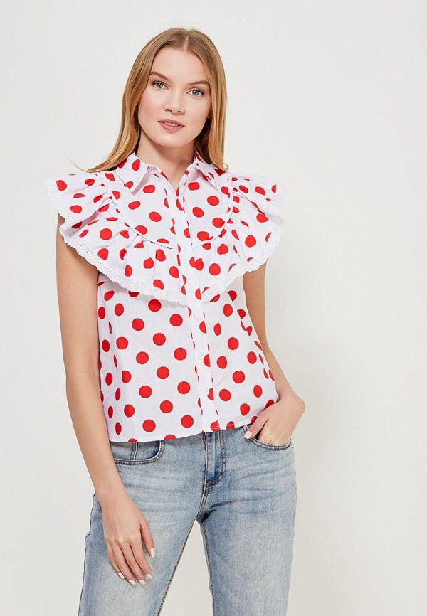Блуза Lost Ink BRODERIE TRIM POLKA DOT SHIRT