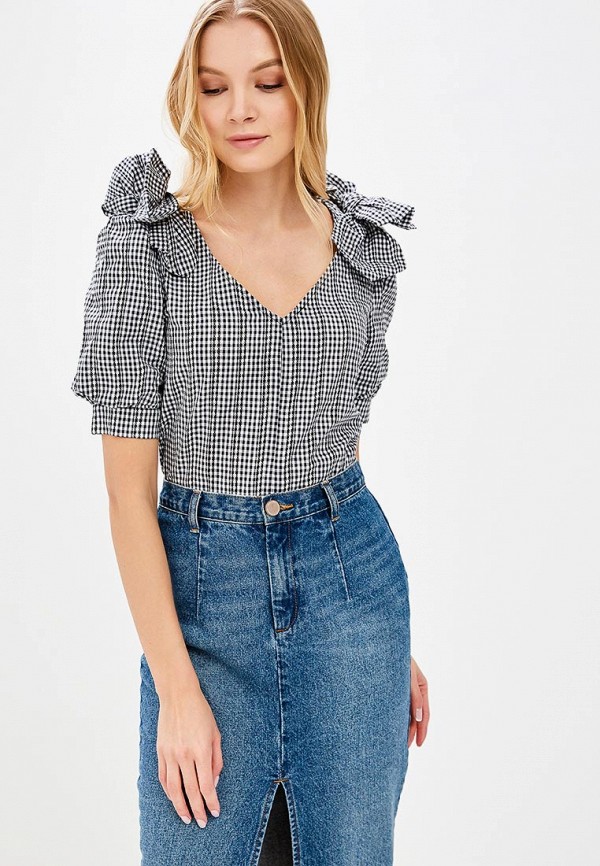 

Блуза Lost Ink, Разноцветный, BOW SHOULDER GINGHAM BLOUSE