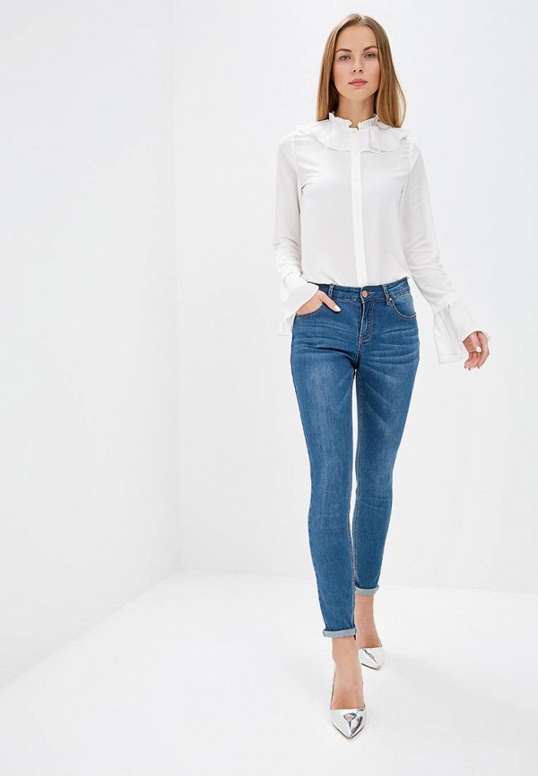 

Блуза LOST INK, DOUBLE LAYER NECK DETAIL SHIRT, Белый
