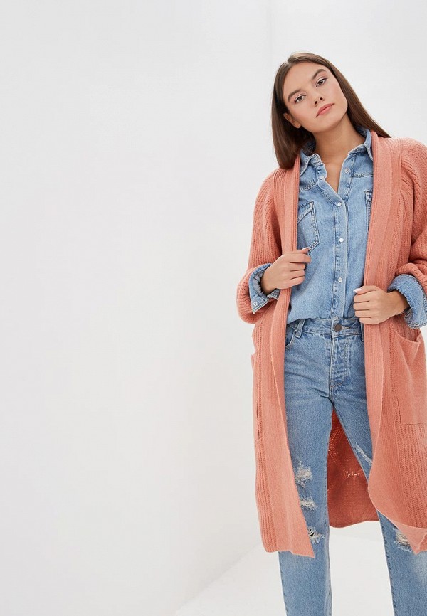 

Кардиган LOST INK, SLOUCH CABLE LONGLINE CARDIGAN, Розовый