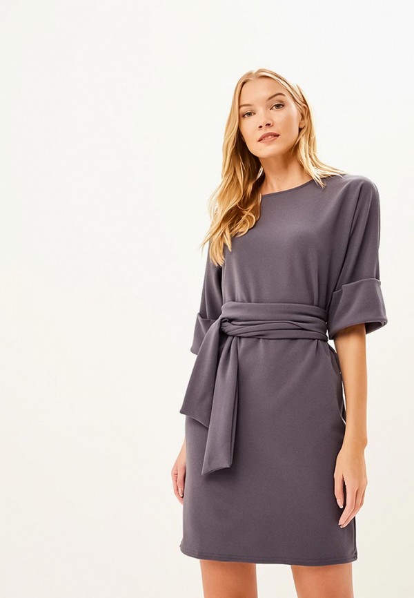 

Платье LOST INK, Turn Up Sleeve Tie Waist Dress, Серый